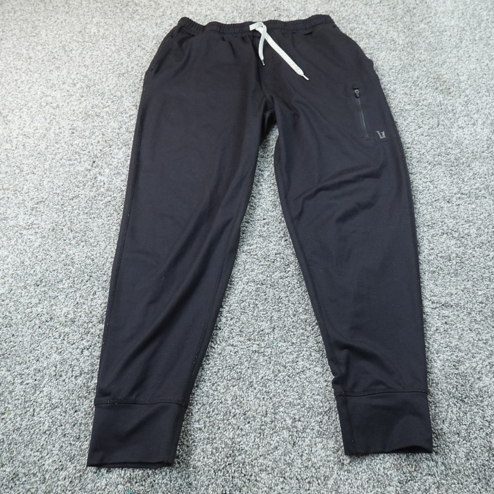 Vuori Pants Mens L Black Sunday Performance Jogger Sweatpants Drawstring Gym Run